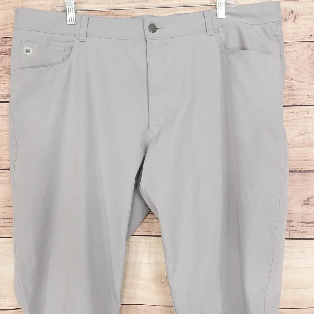 Peter Millar Golf Pants Mens 40x32 Gray Microfiber 5 Pocket Casual Business